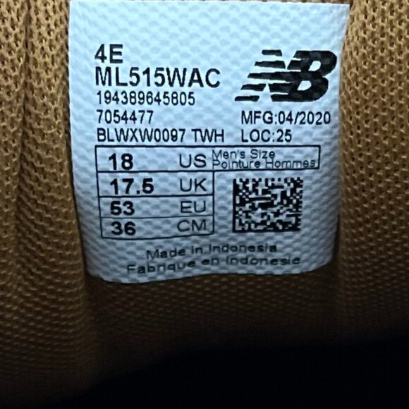New Balance Men's Wheat 515 Classic Running Active Sneakers Sz 18 - Picture 11 of 14